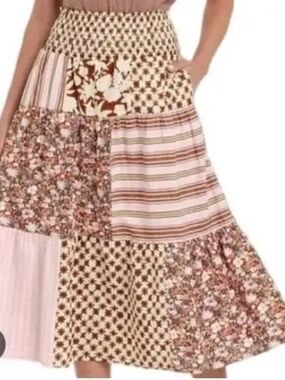 UNIVERSAL THREAD Patchwork Quilt Print Skirt